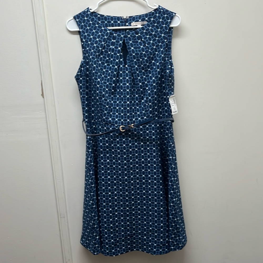 Dressbarn Blue Block Design Dress - Size 12